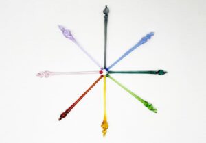 Our glass tamping stick comes in 8 jewel-tone colors