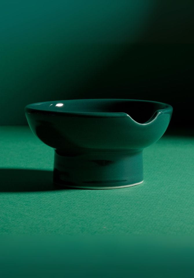 Our Green Barrow Street Bowl is the perfect ashtray for your sesh, and doubles as a mini serving bowl on your tablescape