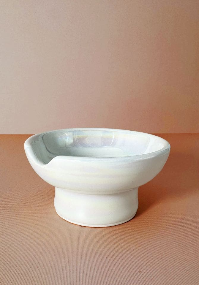 Our Galactic White Ashtray holds your herb and coordinates with our other accessories for a stunning white smoking set