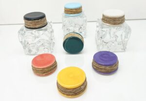 Our white wick holder turns sticky hemp wick stylish