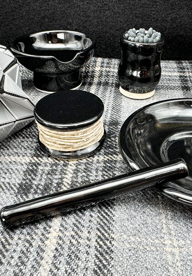 Our black hemp wick coordinates beautifully with our other smoking accessories