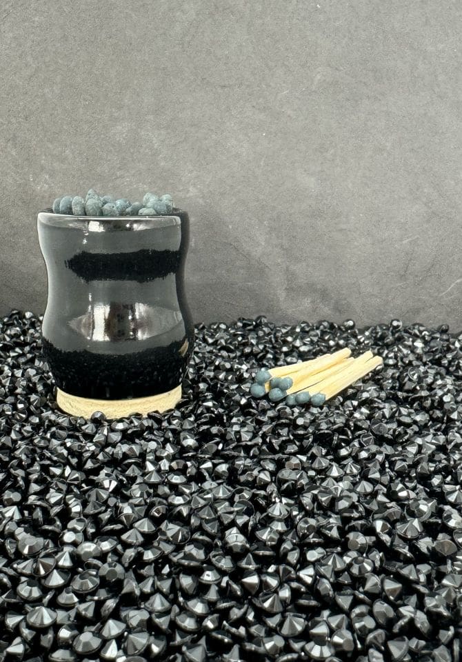 Our black match striker includes black-tipped safety matches