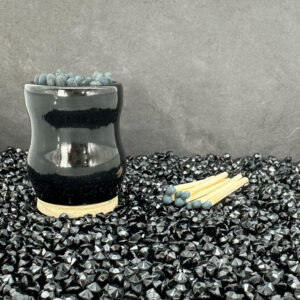 Our black pipe and matchstick holder are the keys to a stylish light