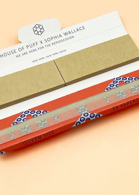 Our Sophia Wallace hemp rolling papers are unbleached and give back through Housing Works