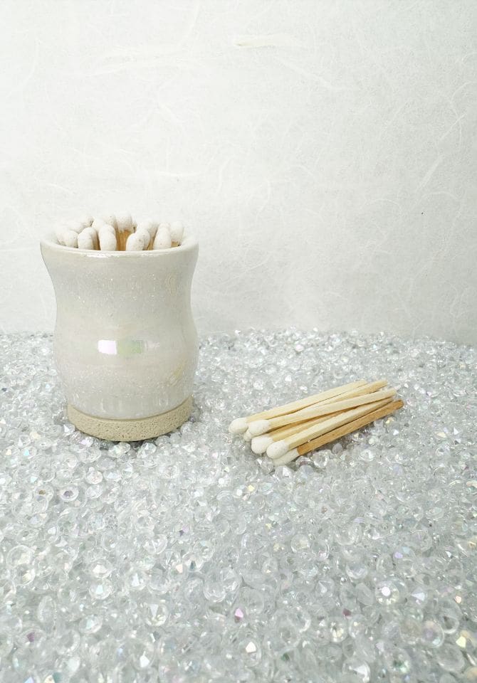 Our white match striker includes white-tipped safety matches