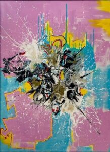 Visual artist Chris Wilson painted Positive Delusions to depict his experience in solitary confinement