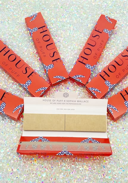 Our artist series rolling papers feature part of Sophia Wallace’s installation, WE ARE HERE FOR THE REPOSSESSION.