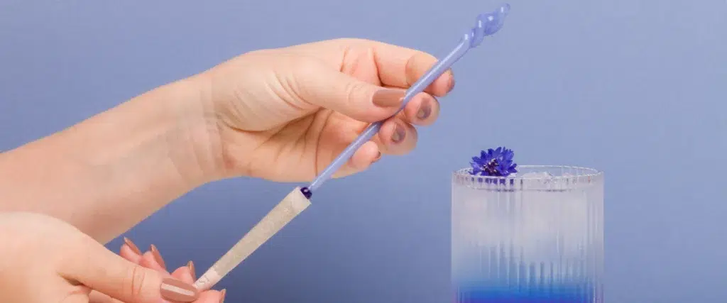 Our blue handblown glass tamping stick is one of our most beautiful wholesale smoking accessories