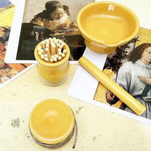 Light up clean with our yellow hemp wick holder