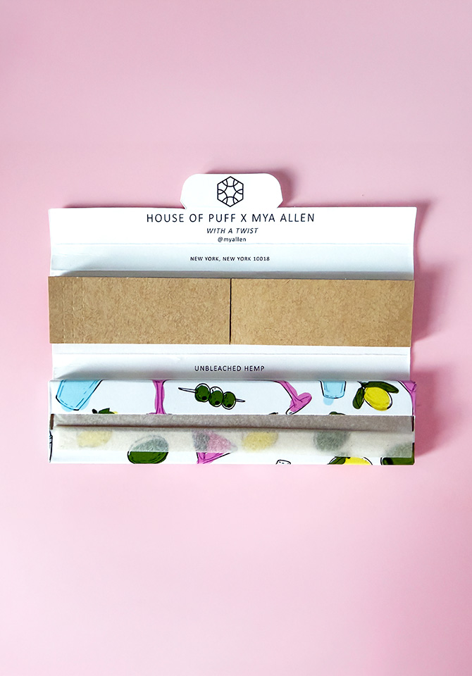 Made with unbleached hemp, our House of Puff x Mya Allen king size rolling papers keep your inhale as pure as possible