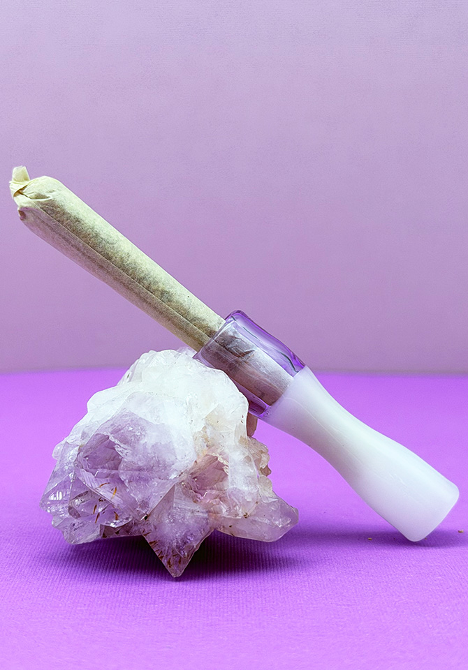 Our purple joint tips hold a standard preroll or the joints you roll yourself